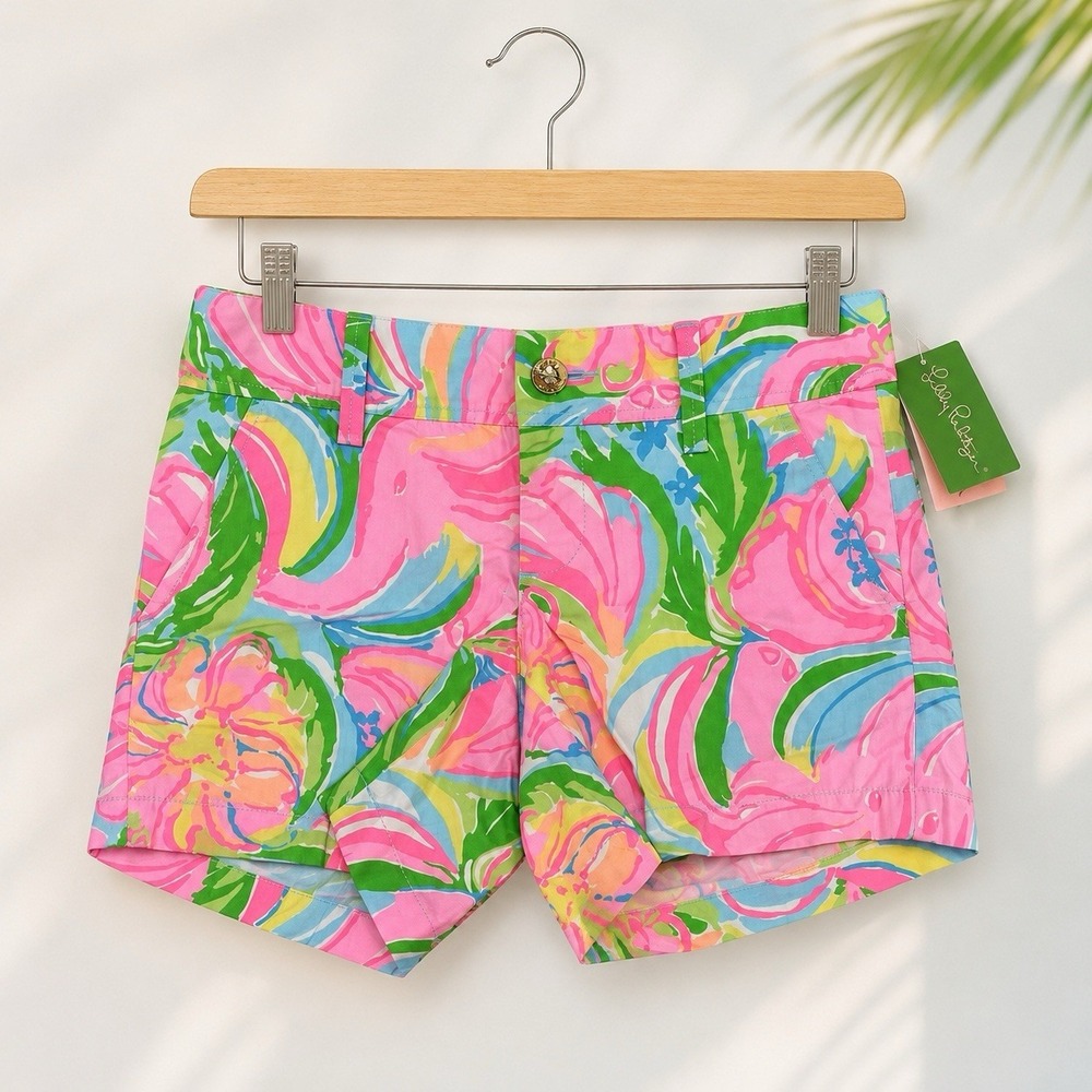 Lilly Pulitzer Callahan Stretch Short So A Peeling Pink Green Blue 00 Resort NEW